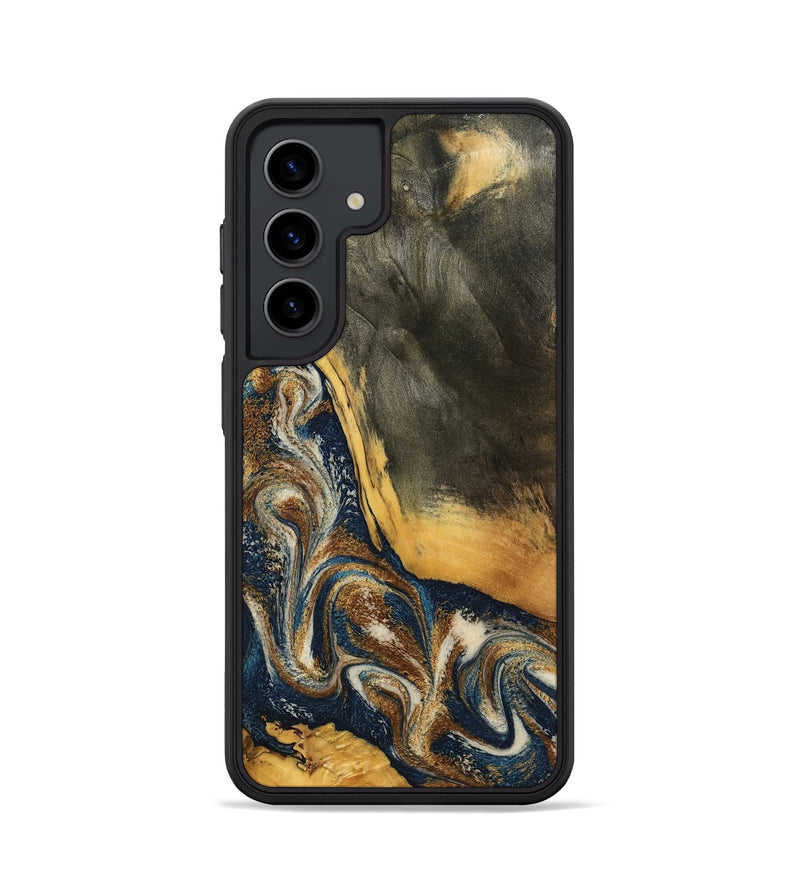 Galaxy S24 Wood Phone Case - Brylee (Teal & Gold, 798694)