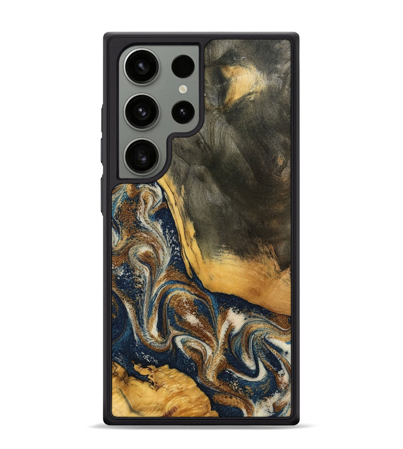 Galaxy S24 Ultra Wood Phone Case - Brylee (Teal & Gold, 798694)