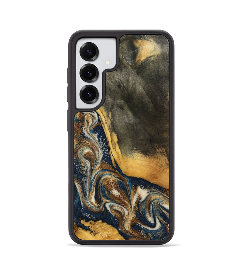 Galaxy S25 Wood Phone Case - Brylee (Teal & Gold, 798694)