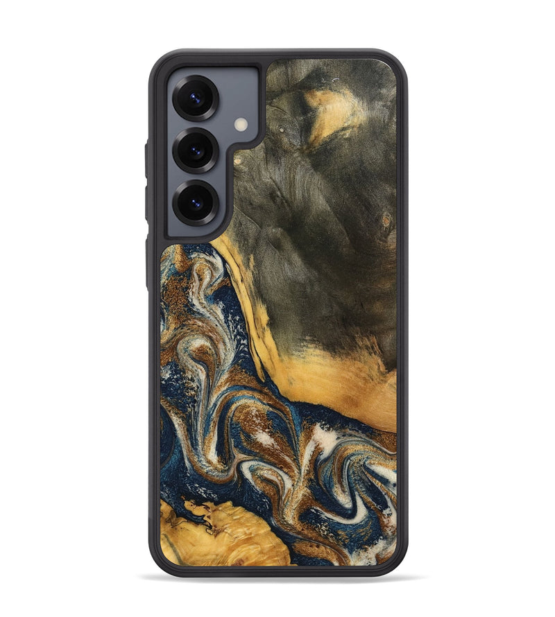 Galaxy S25 Plus Wood Phone Case - Brylee (Teal & Gold, 798694)