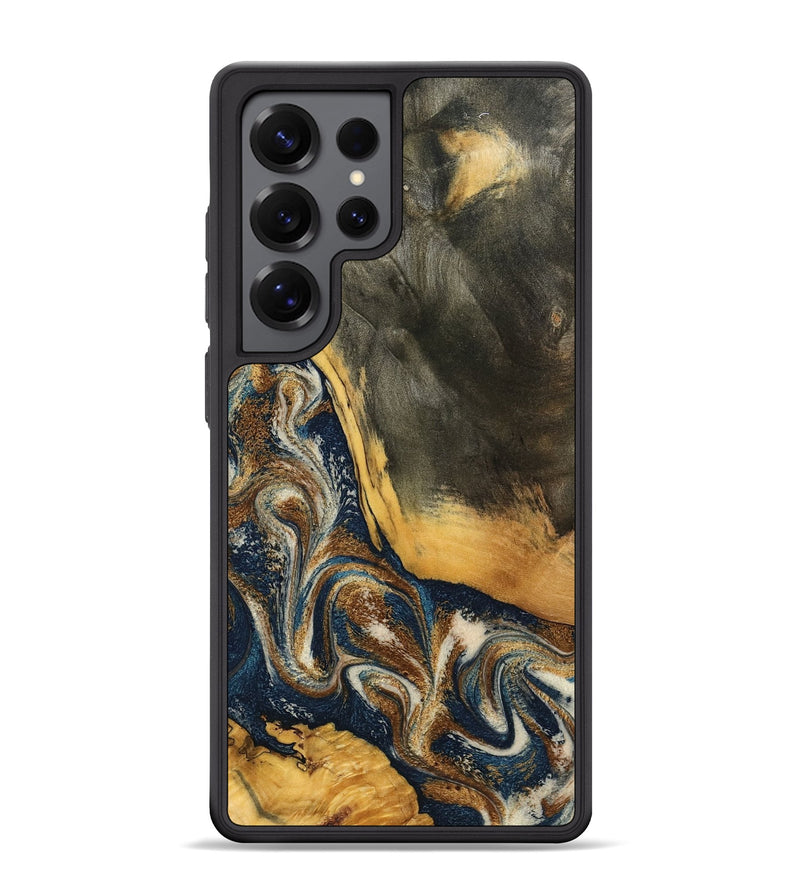 Galaxy S25 Ultra Wood Phone Case - Brylee (Teal & Gold, 798694)