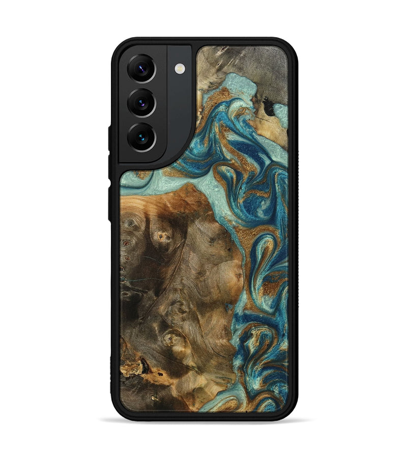 Galaxy S22 Plus Wood Phone Case - Bowen (Teal & Gold, 798695)