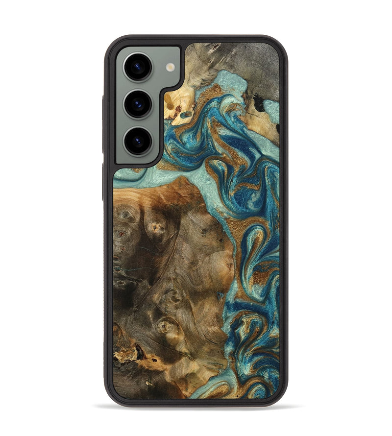 Galaxy S23 Plus Wood Phone Case - Bowen (Teal & Gold, 798695)