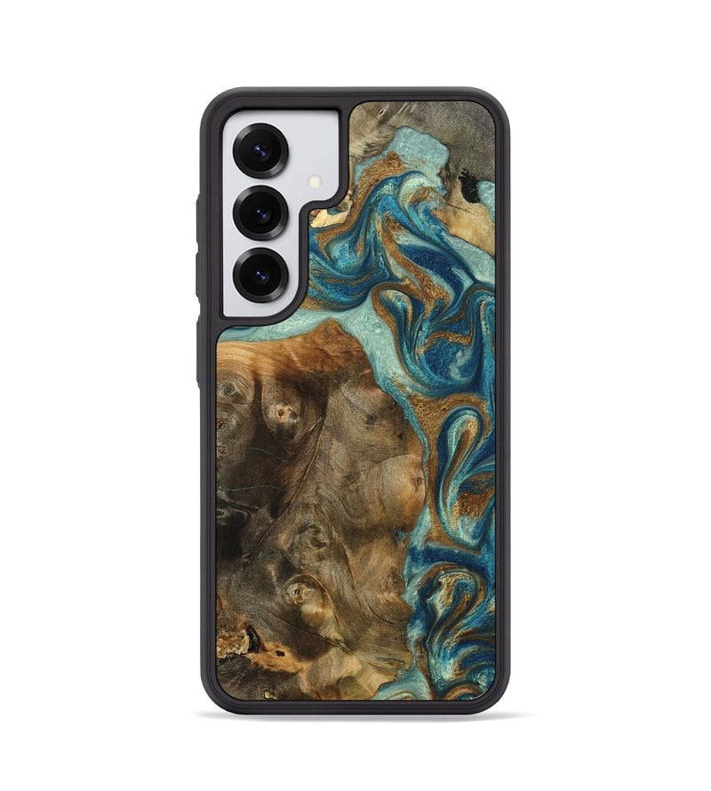 Galaxy S25 Wood Phone Case - Bowen (Teal & Gold, 798695)