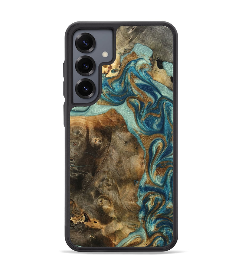 Galaxy S25 Plus Wood Phone Case - Bowen (Teal & Gold, 798695)