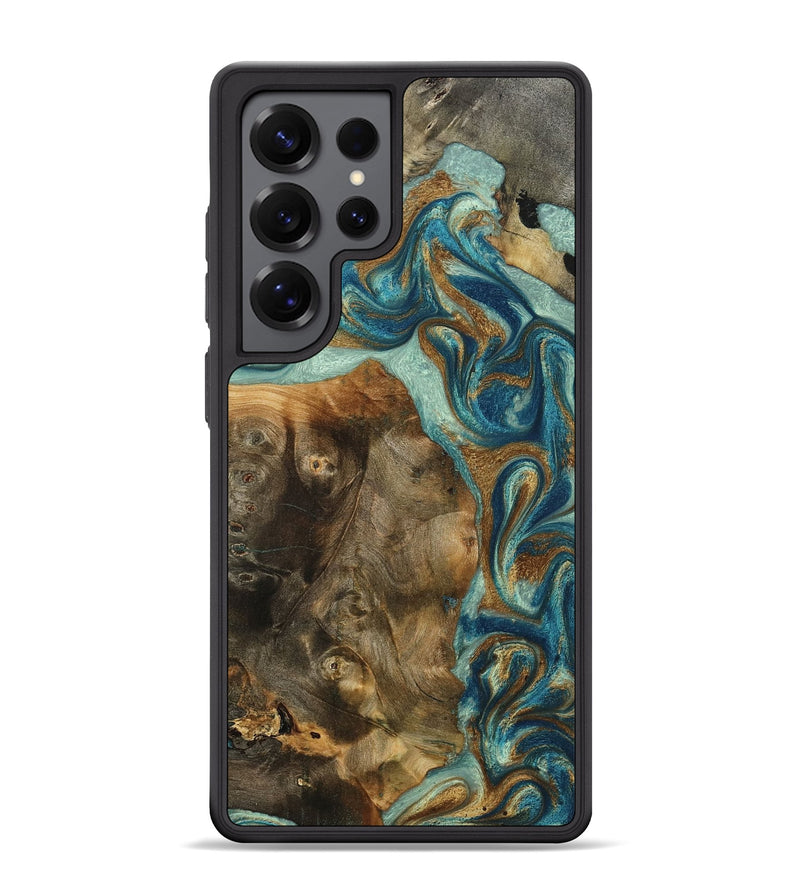 Galaxy S25 Ultra Wood Phone Case - Bowen (Teal & Gold, 798695)