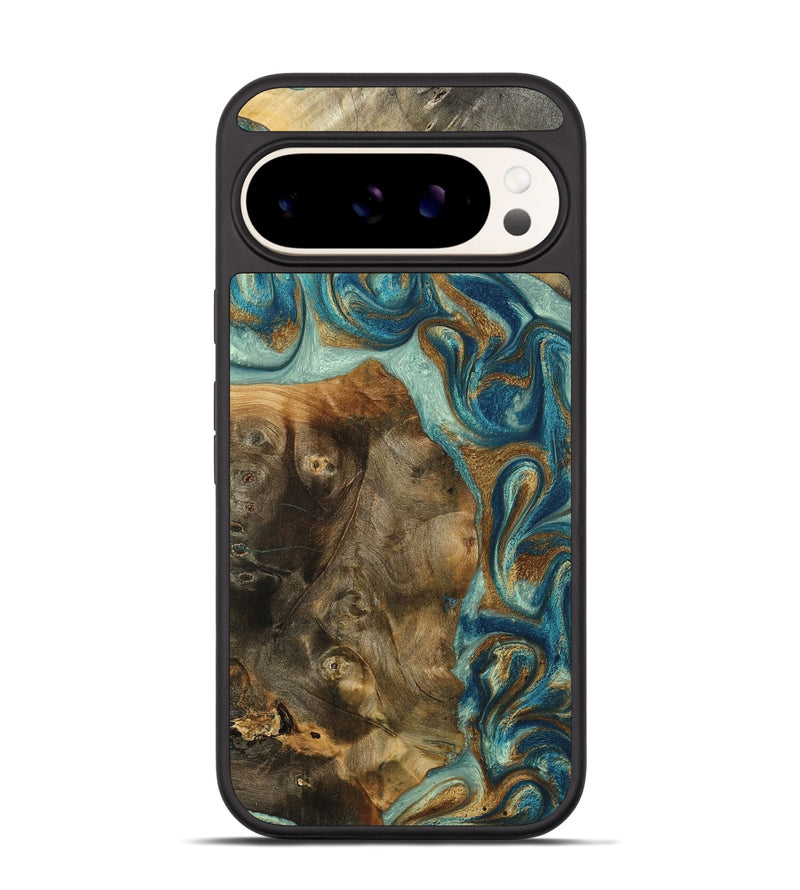 Pixel 9 Pro Wood Phone Case - Bowen (Teal & Gold, 798695)
