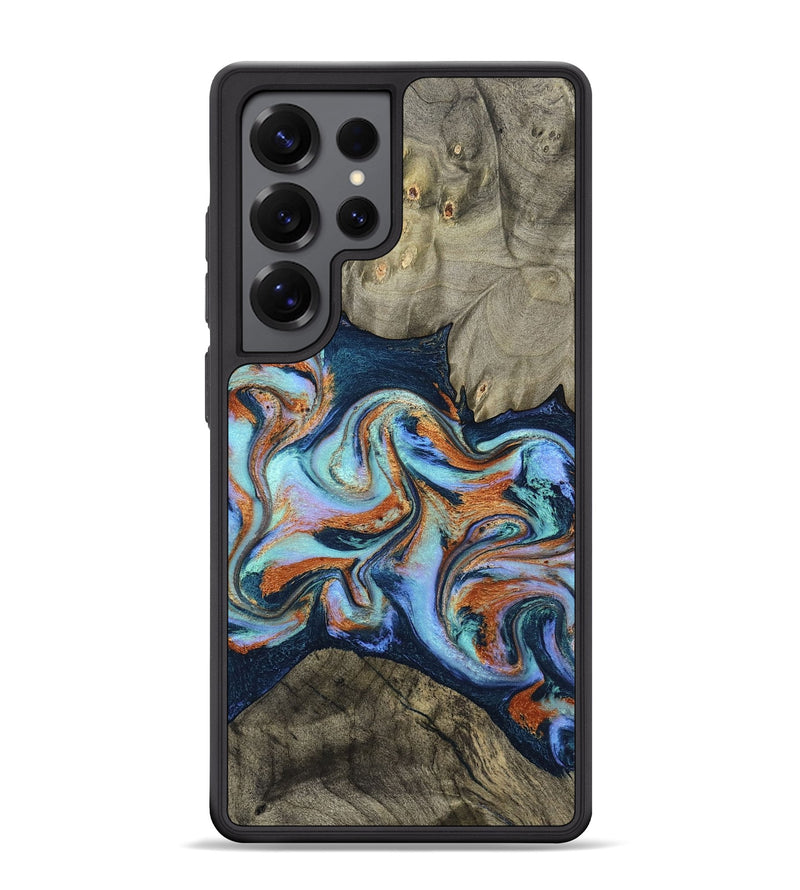 Galaxy S25 Ultra Wood Phone Case - Helena (Teal & Gold, 798697)