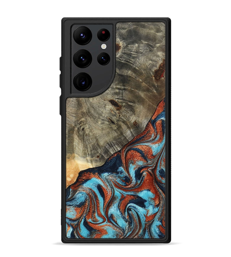 Galaxy S22 Ultra Wood Phone Case - Mckayla (Teal & Gold, 798698)