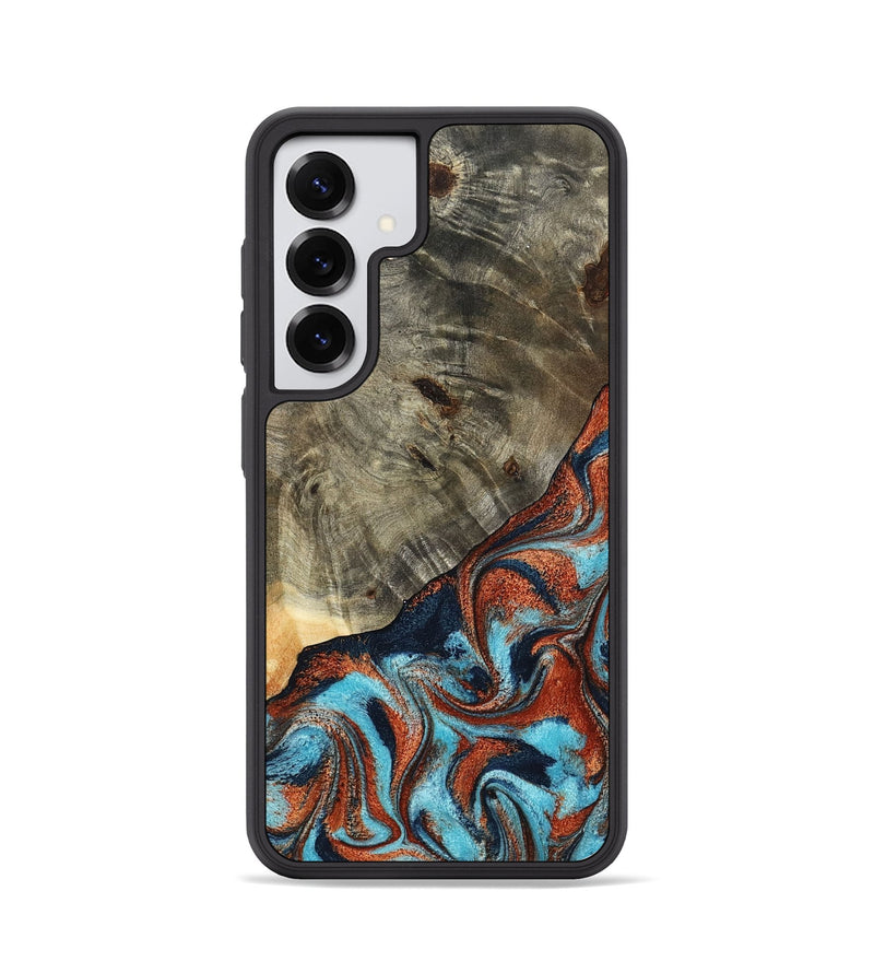 Galaxy S25 Wood Phone Case - Mckayla (Teal & Gold, 798698)