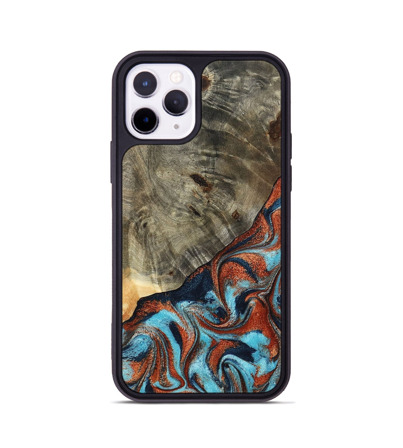 iPhone 11 Pro Wood Phone Case - Mckayla (Teal & Gold, 798698)