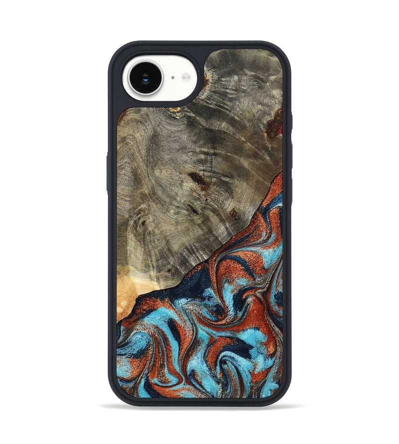 iPhone 16e Wood Phone Case - Mckayla (Teal & Gold, 798698)