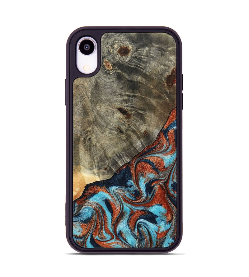 iPhone Xr Wood Phone Case - Mckayla (Teal & Gold, 798698)