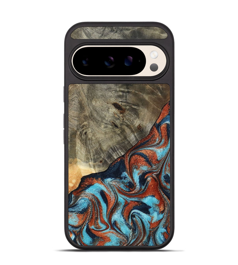 Pixel 10 Wood Phone Case - Mckayla (Teal & Gold, 798698)