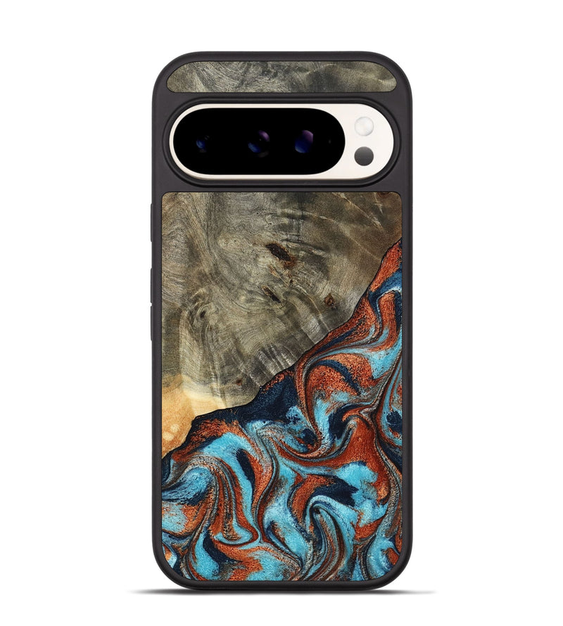 Pixel 9 Wood Phone Case - Mckayla (Teal & Gold, 798698)