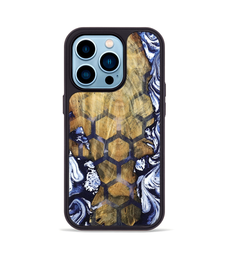 iPhone 14 Pro Wood Phone Case - Hamza (Pattern, 798726)