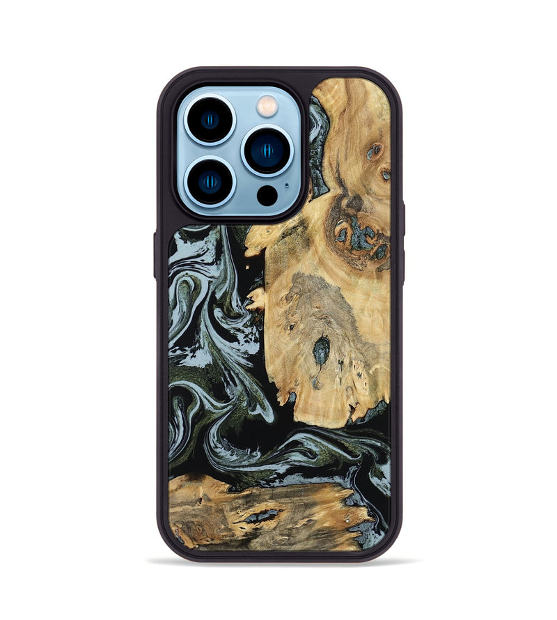 iPhone 14 Pro Wood Phone Case - Melba (Green, 798909)
