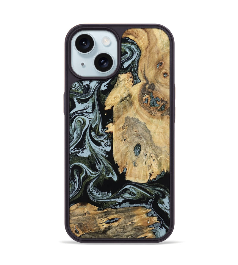 iPhone 15 Wood Phone Case - Melba (Green, 798909)