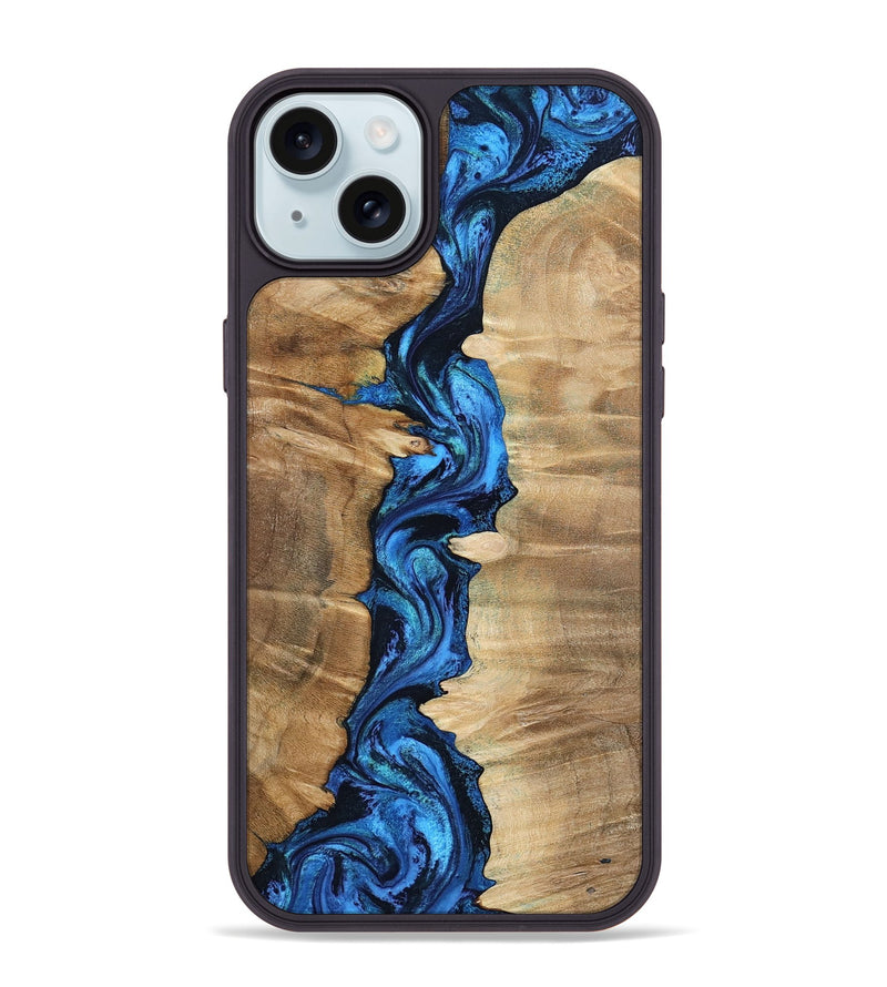 iPhone 15 Plus Wood Phone Case - Mercy (Blue, 798910)