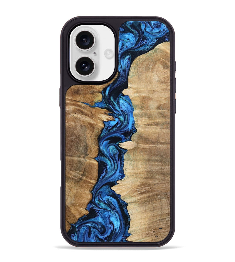 iPhone 16 Plus Wood Phone Case - Mercy (Blue, 798910)