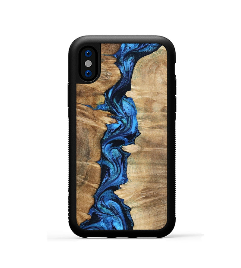 iPhone Xs Wood Phone Case - Mercy (Blue, 798910)