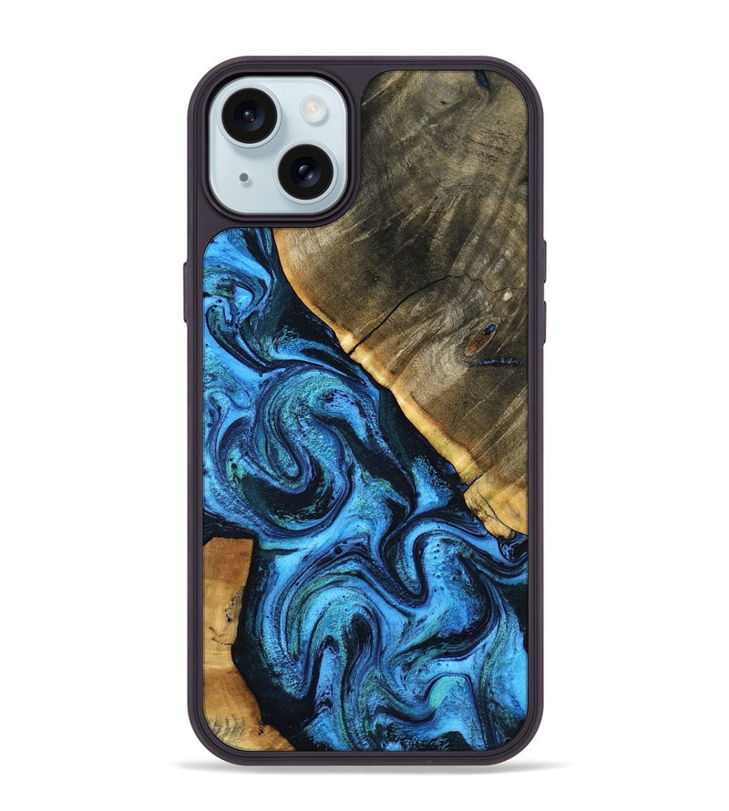 iPhone 15 Plus Wood Phone Case - Marlys (Blue, 798911)