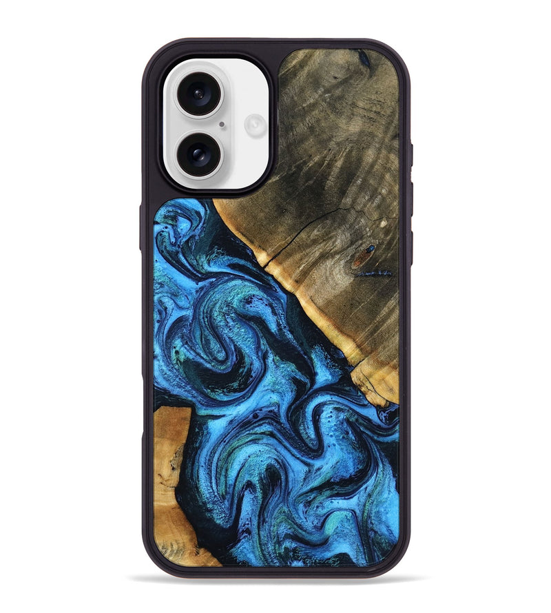 iPhone 16 Plus Wood Phone Case - Marlys (Blue, 798911)