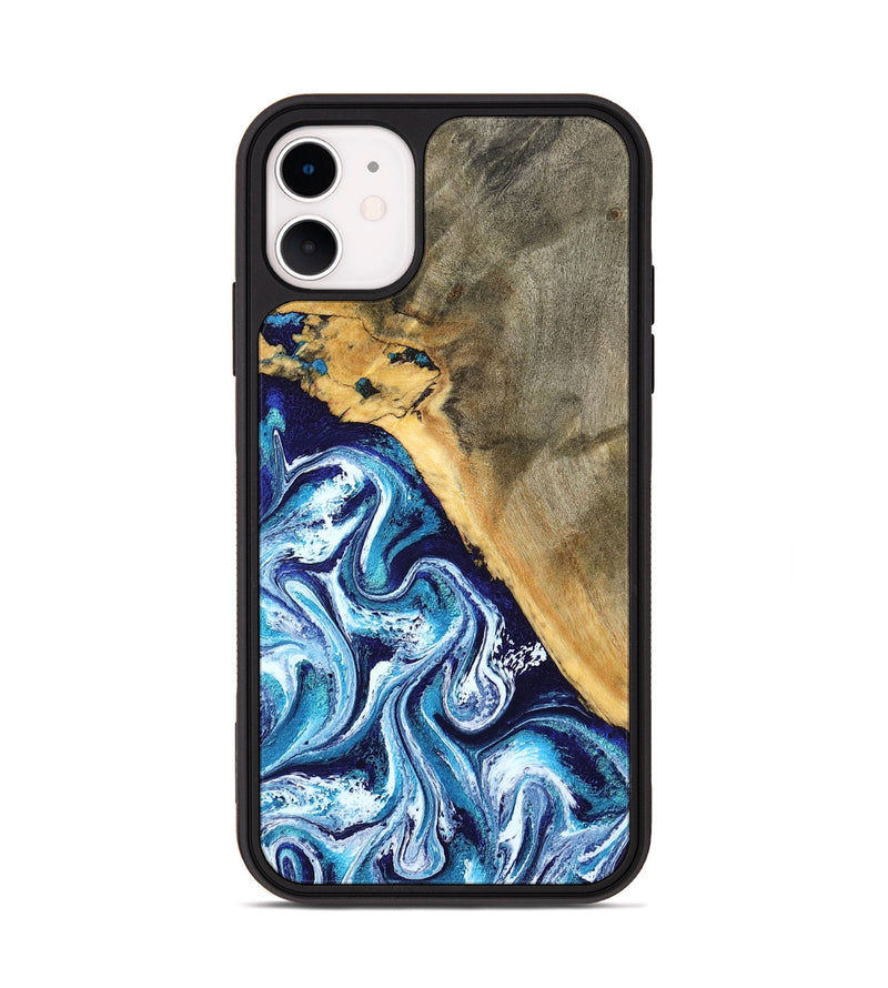 iPhone 11 Wood Phone Case - Ollie (Blue, 798913)