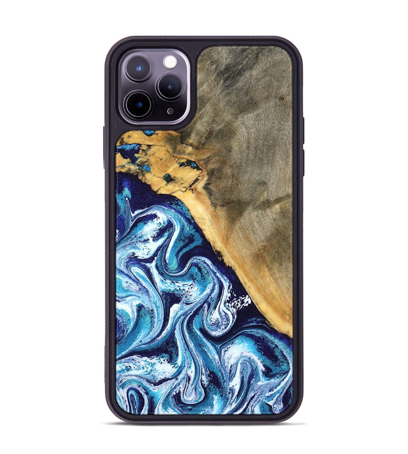 iPhone 11 Pro Max Wood Phone Case - Ollie (Blue, 798913)