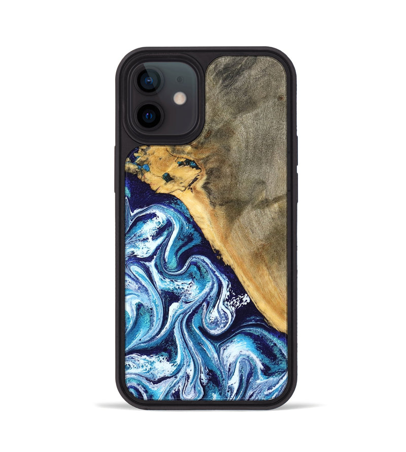 iPhone 12 Wood Phone Case - Ollie (Blue, 798913)