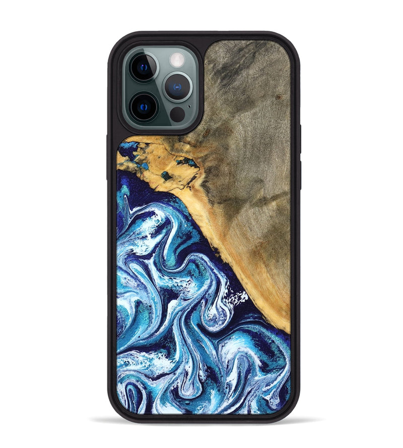 iPhone 12 Pro Max Wood Phone Case - Ollie (Blue, 798913)