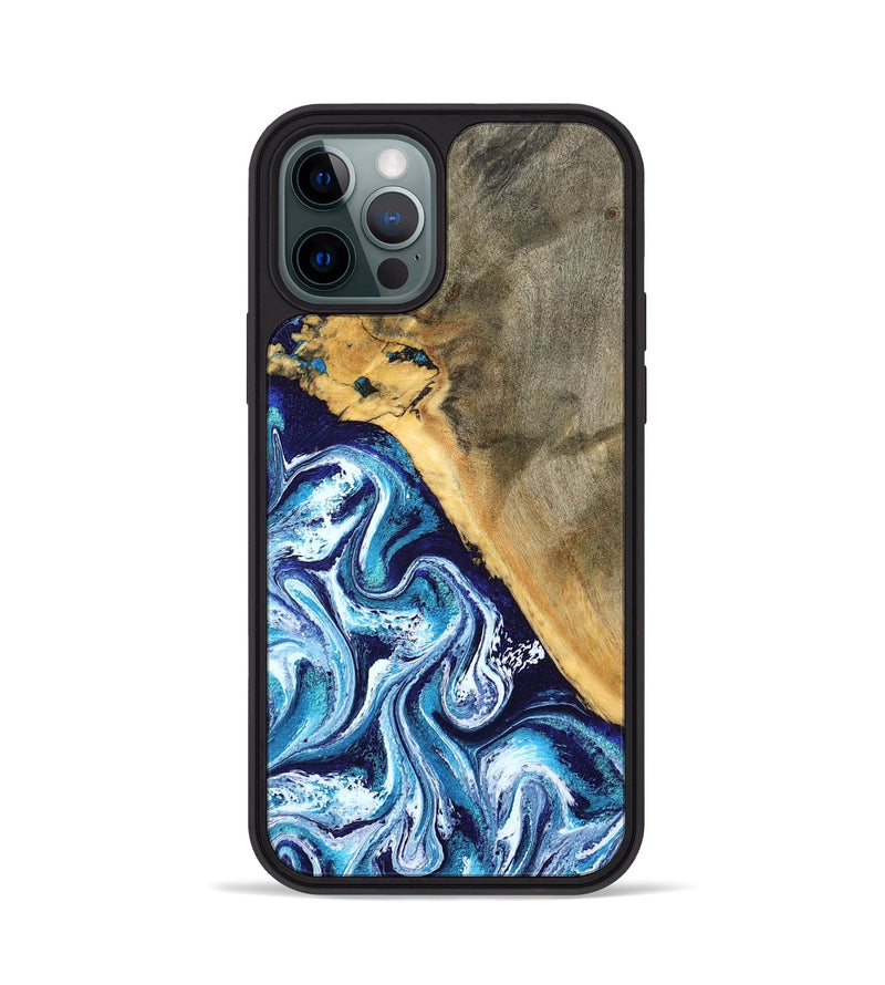 iPhone 12 Pro Wood Phone Case - Ollie (Blue, 798913)