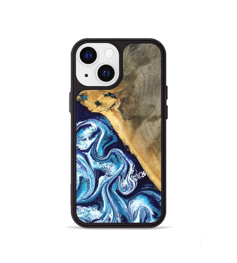 iPhone 13 mini Wood Phone Case - Ollie (Blue, 798913)