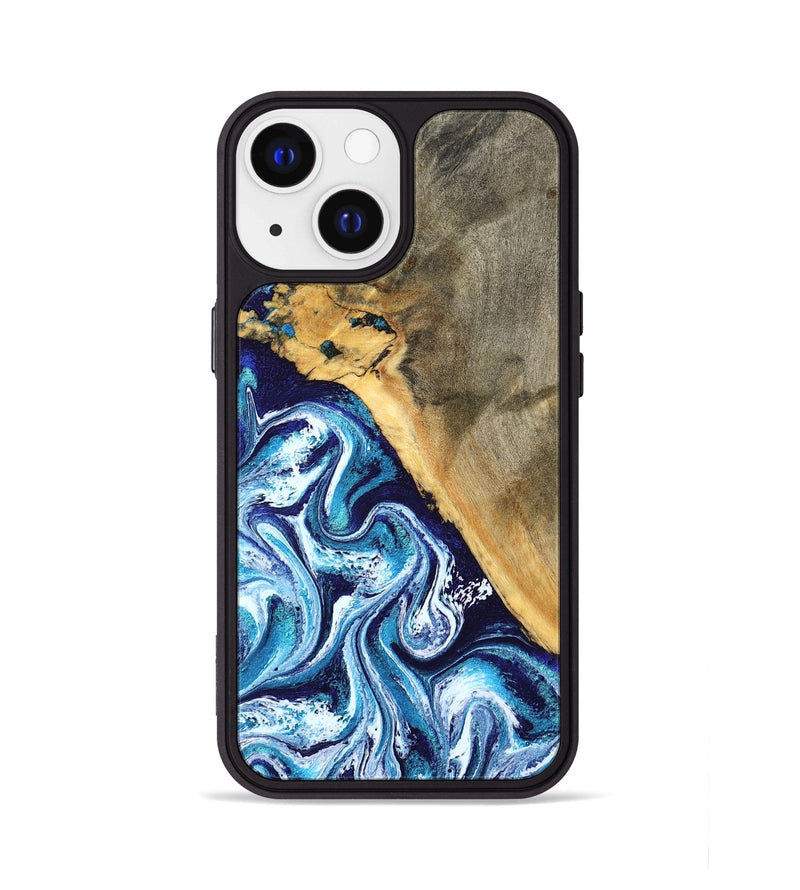 iPhone 13 Wood Phone Case - Ollie (Blue, 798913)