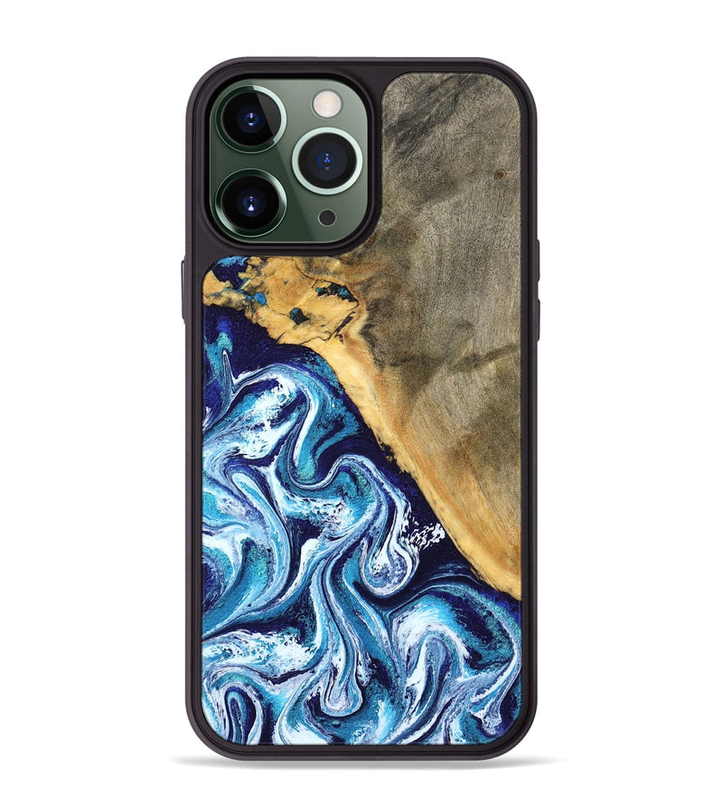 iPhone 13 Pro Max Wood Phone Case - Ollie (Blue, 798913)