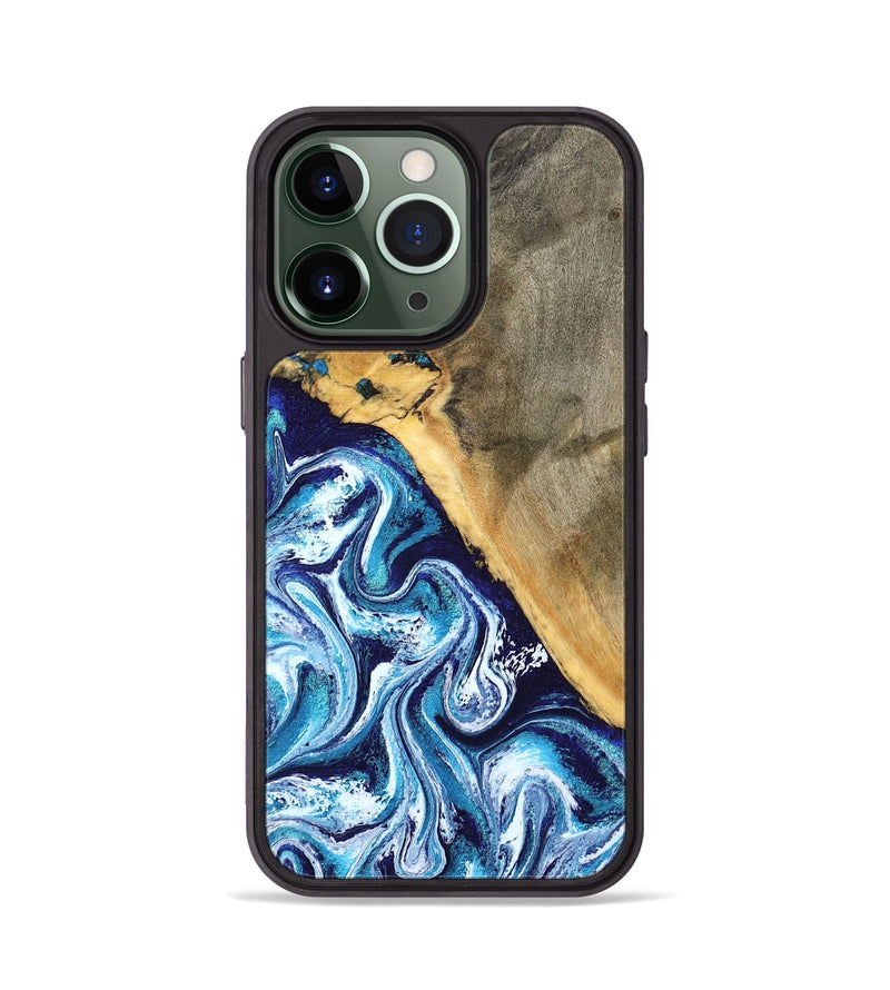 iPhone 13 Pro Wood Phone Case - Ollie (Blue, 798913)