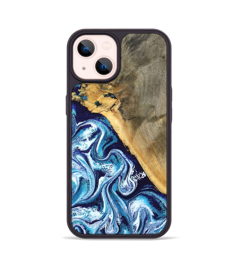 iPhone 14 Wood Phone Case - Ollie (Blue, 798913)