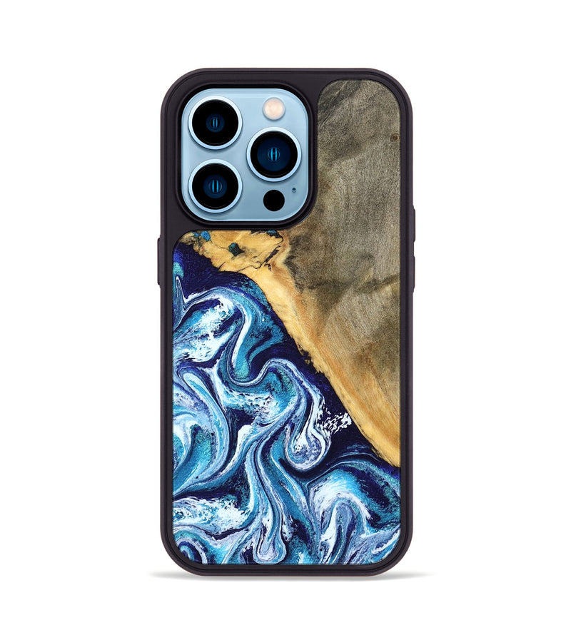 iPhone 14 Pro Wood Phone Case - Ollie (Blue, 798913)