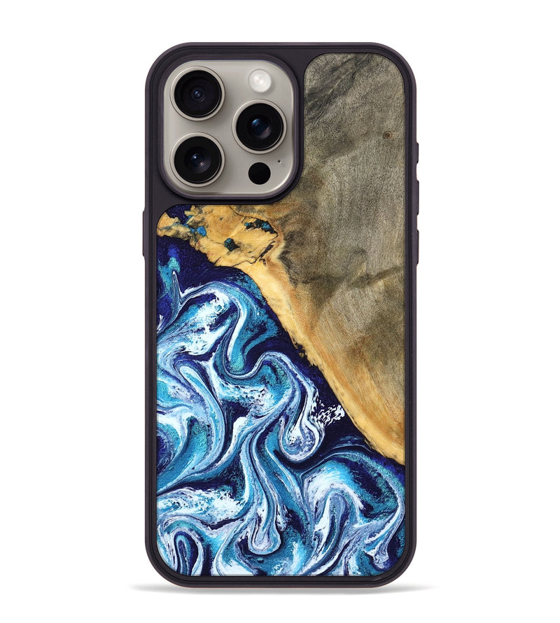 iPhone 15 Pro Max Wood Phone Case - Ollie (Blue, 798913)
