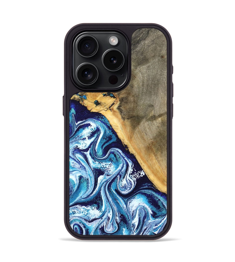 iPhone 15 Pro Wood Phone Case - Ollie (Blue, 798913)