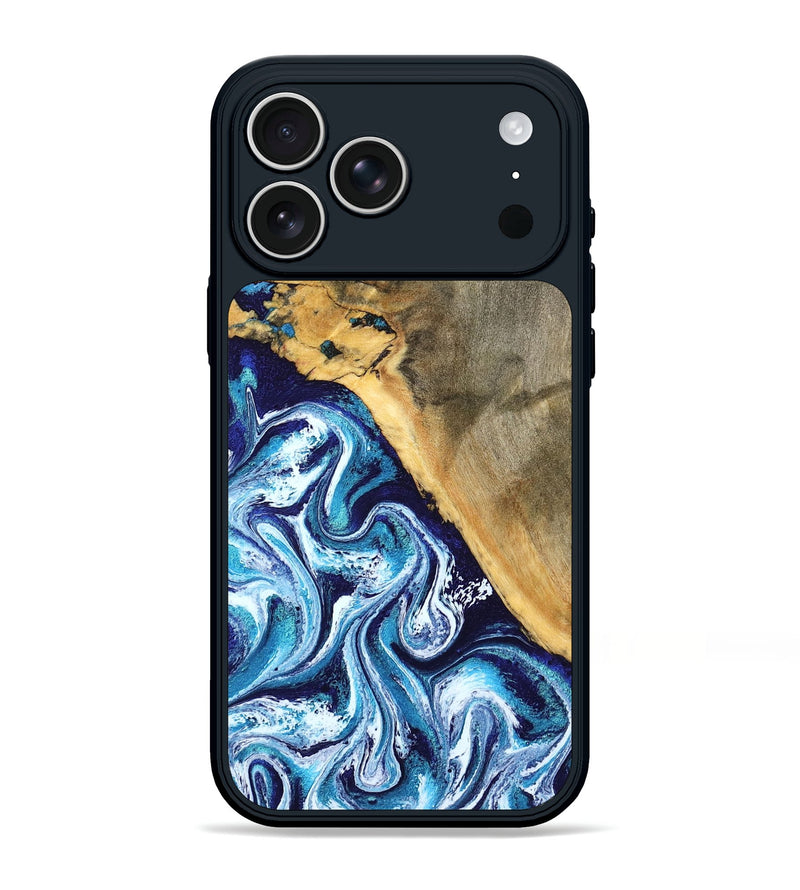 iPhone 17 Pro Max Wood Phone Case - Ollie (Blue, 798913)