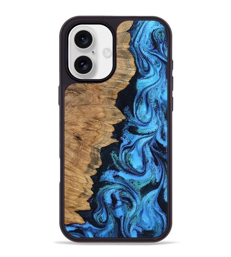 iPhone 16 Plus Wood Phone Case - Norris (Blue, 798914)