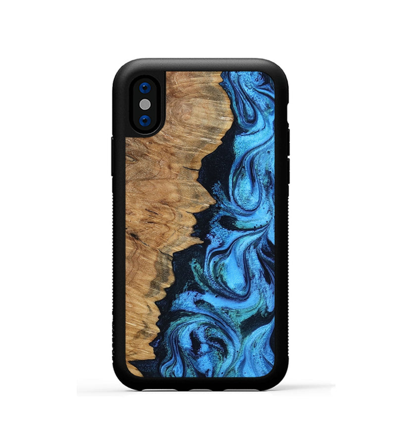 iPhone Xs Wood Phone Case - Norris (Blue, 798914)