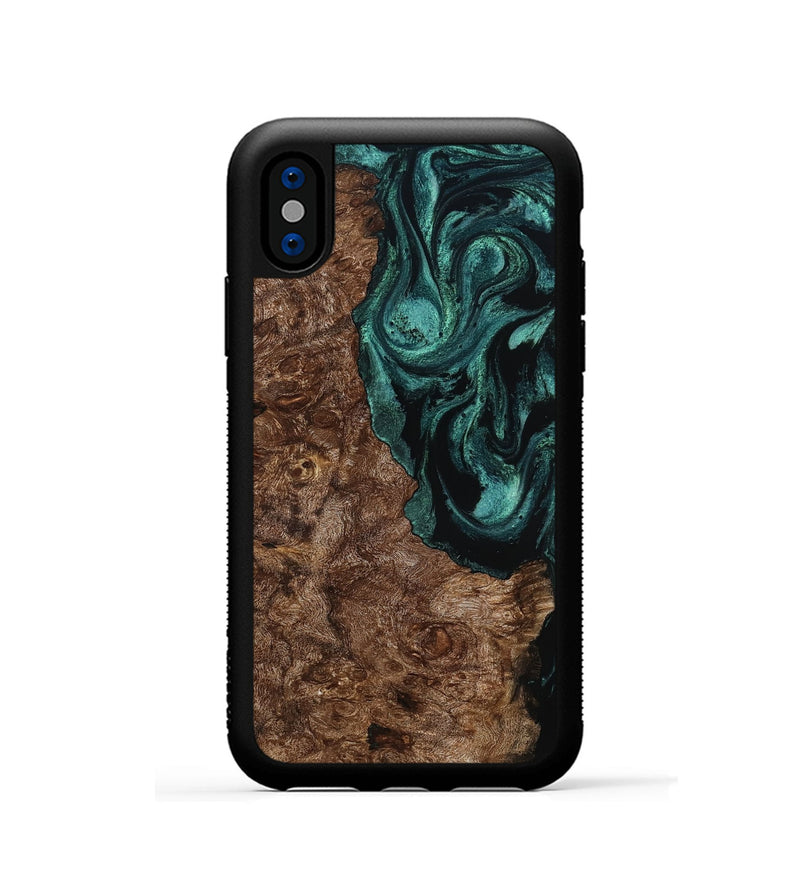 iPhone Xs Wood Phone Case - Eli (Green, 798929)