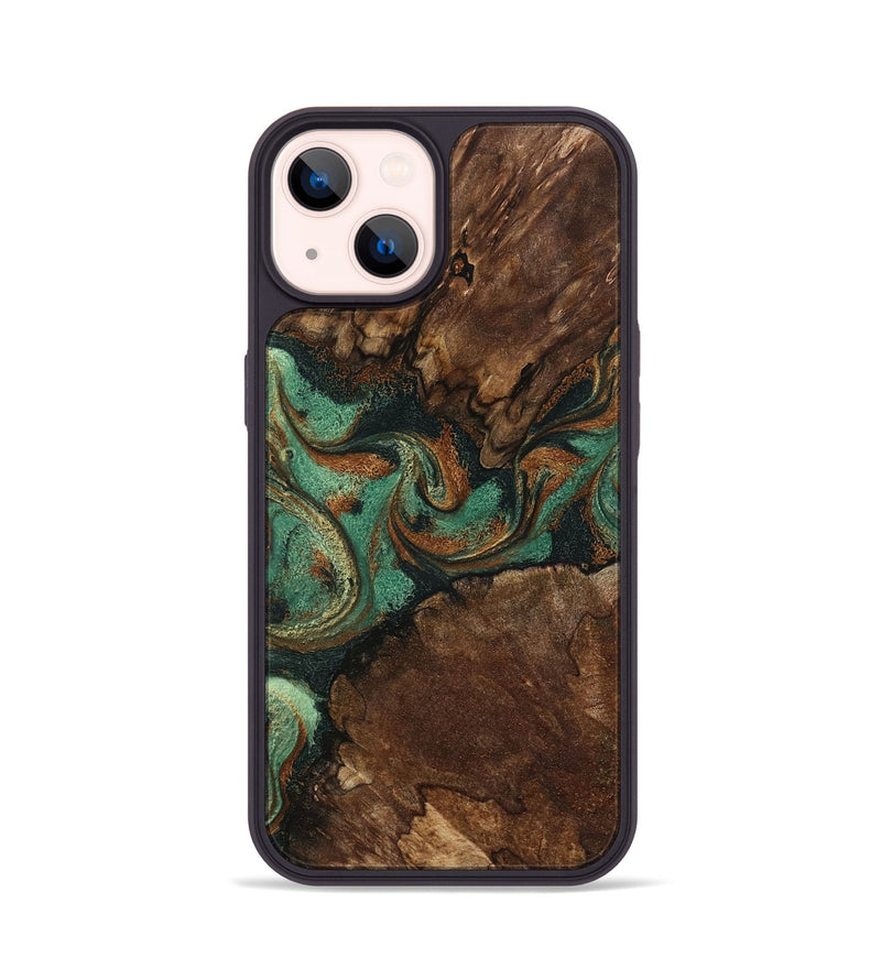 iPhone 14 Wood Phone Case - Madyson (Green, 798932)