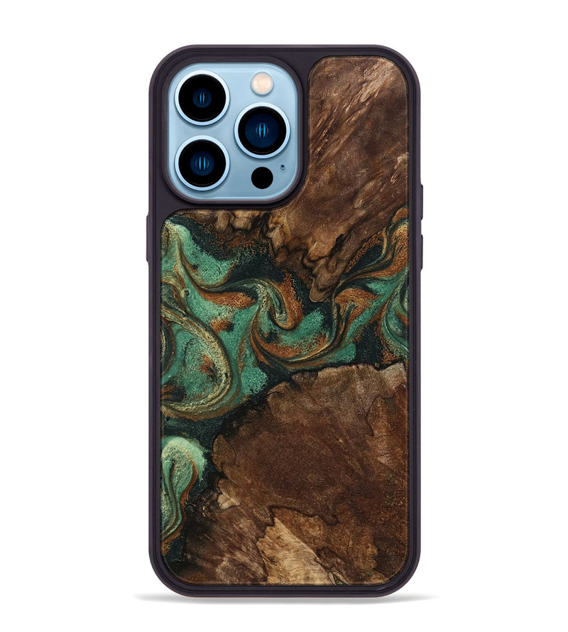 iPhone 14 Pro Max Wood Phone Case - Madyson (Green, 798932)