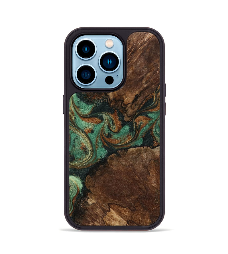 iPhone 14 Pro Wood Phone Case - Madyson (Green, 798932)