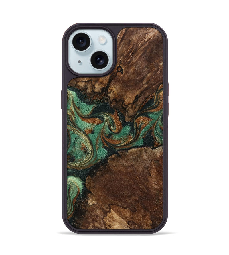 iPhone 15 Wood Phone Case - Madyson (Green, 798932)