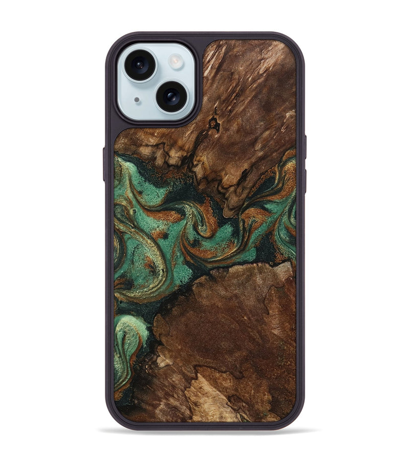 iPhone 15 Plus Wood Phone Case - Madyson (Green, 798932)