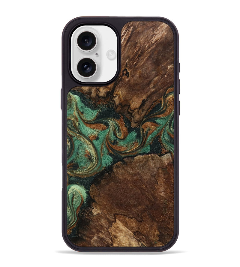 iPhone 16 Plus Wood Phone Case - Madyson (Green, 798932)